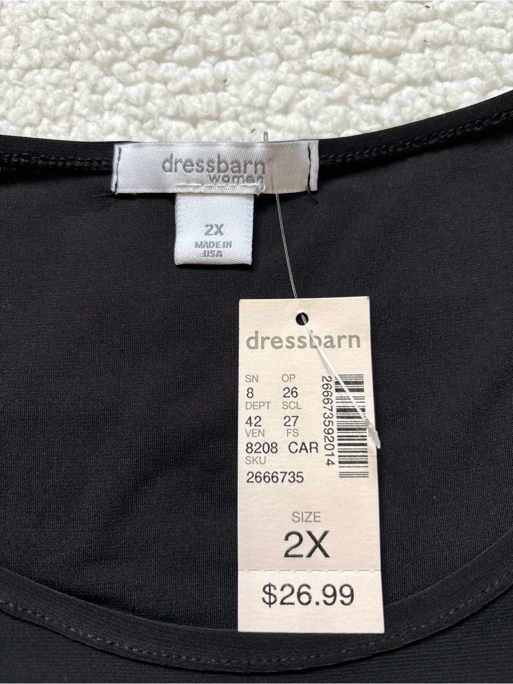 Dressbarn Black Ruffle Tiered Short Sleeve Top XXL